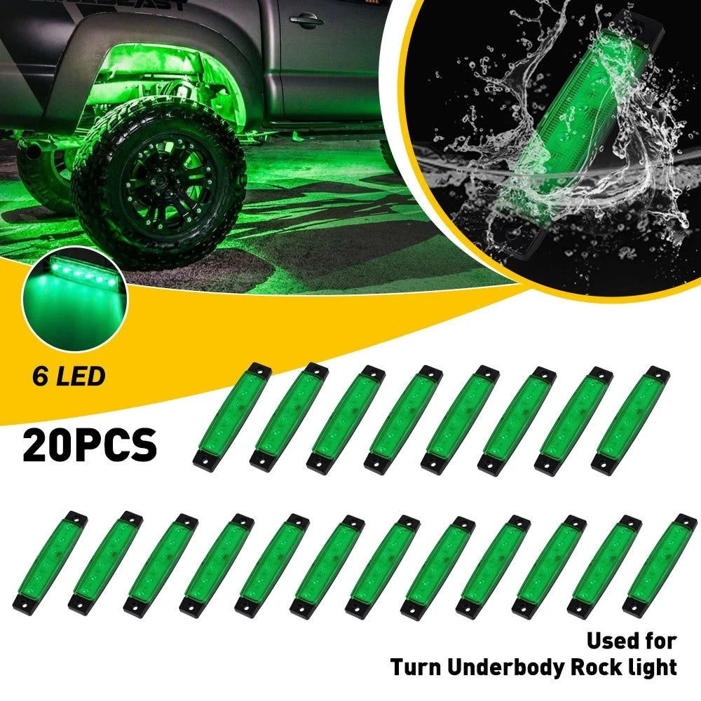 20PCS LED Underbody Rock Light Kit for Auto Truck Boat ATV UTV