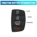 Set of 4 Button Car Remote Fob Case Insert Rubber Pad for Hyundai 