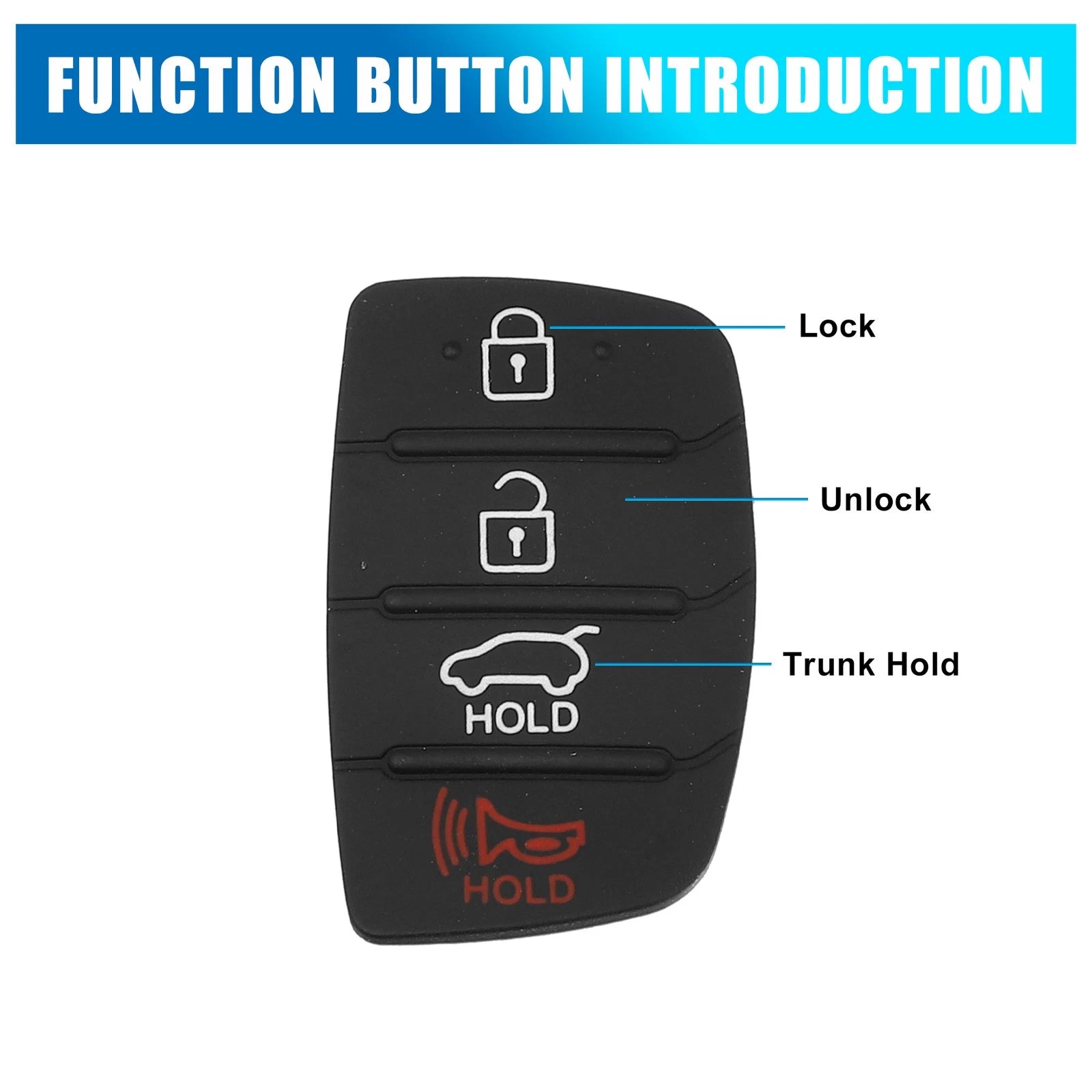 Set of 4 Button Car Remote Fob Case Insert Rubber Pad for Hyundai 