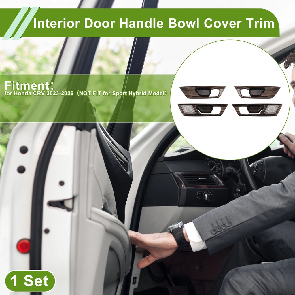 Interior Door Handle Bowl Cover Trim for Honda CR-V (2023–2026) Wood Grain