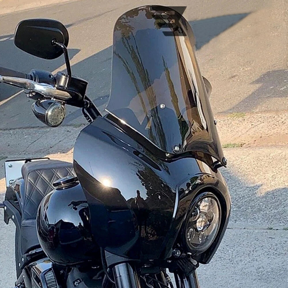 6" Headlight Fairing with 15" Smoke Windshield for Harley Dyna (2006–2017)