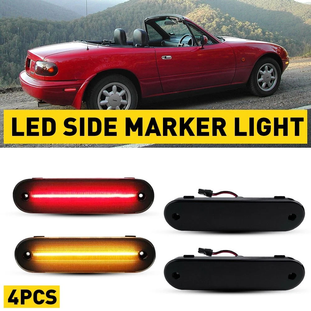 LED Side Marker Light for Mazda Miata MX-5 (1990–2005) - Smoke Amber Red