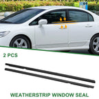 2 x Front Left Right Weatherstrip Window Seals for Honda Civic (2016-2021)