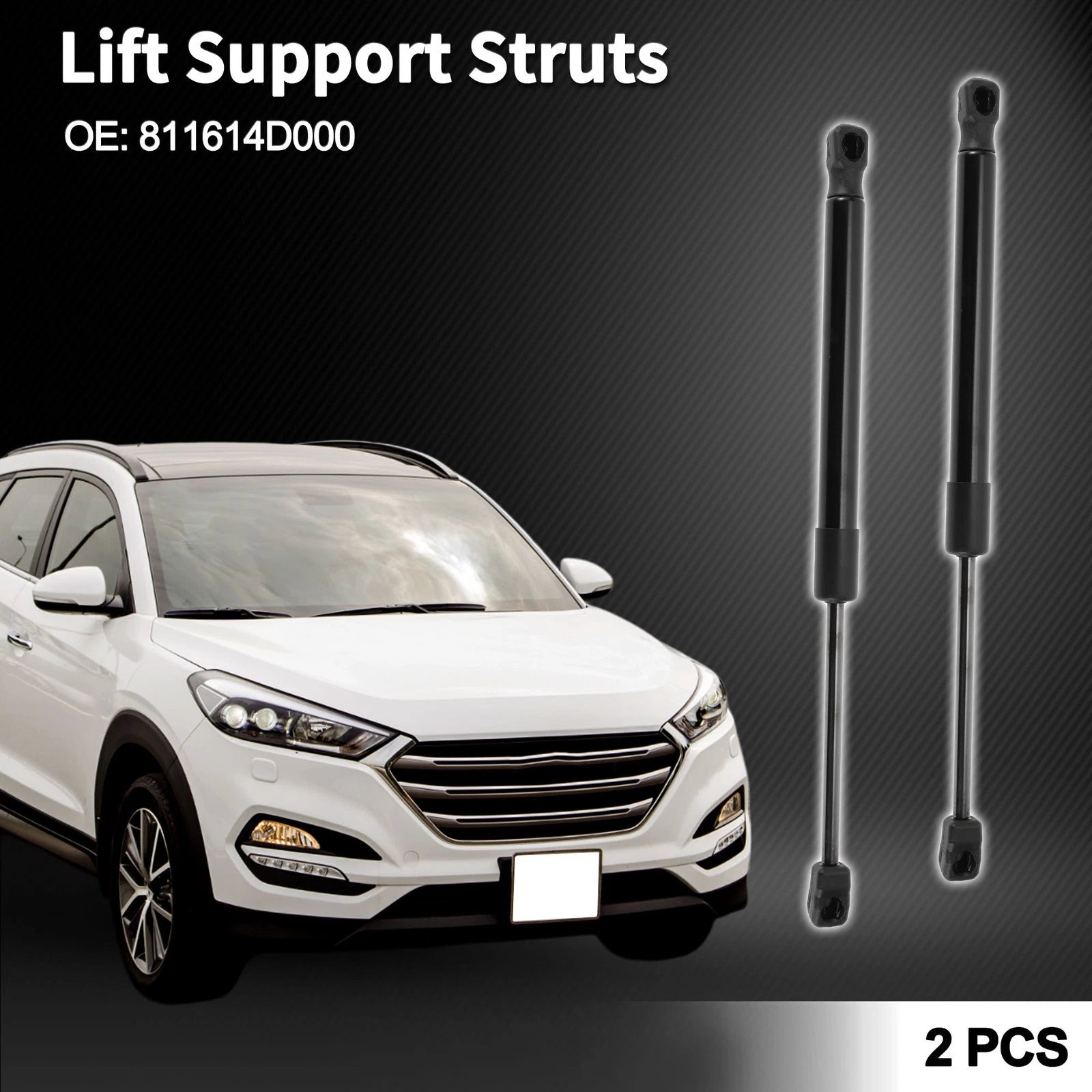 2X Front Hood Lift Supports Struts No. 811614D000 for Hyundai Entourage (2007–2009)