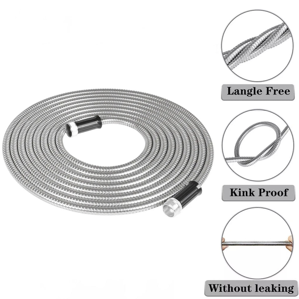 Stainless Steel Flexible Water Hose Pipe 25/50/75/100FT
