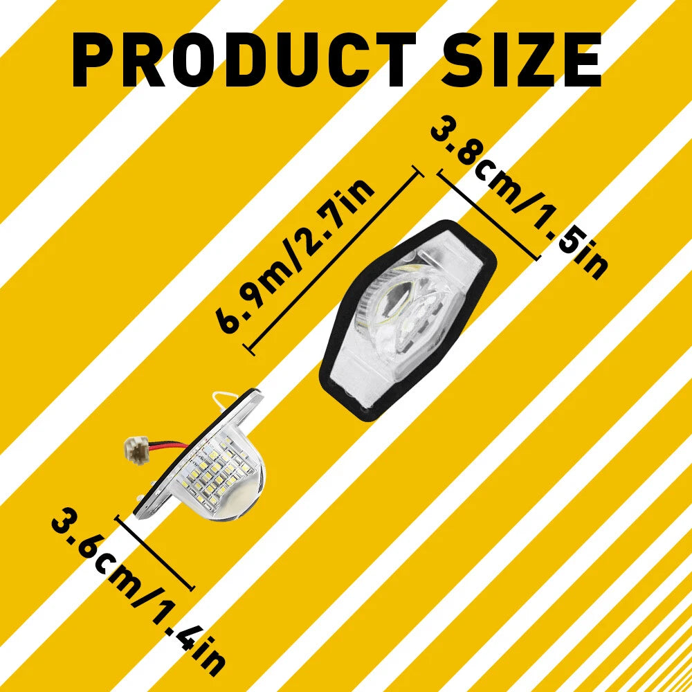 2X LED License Plate Light for Honda Civic/Fit/CR-V/Odyssey