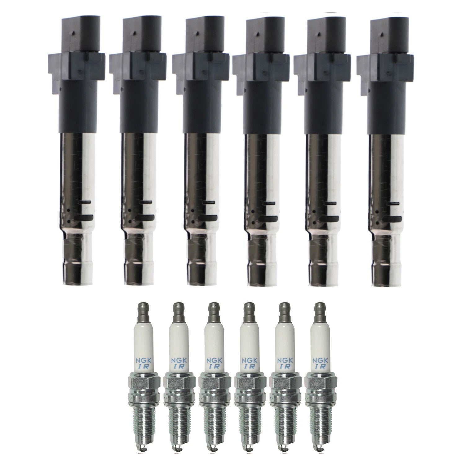 Set of 6 Ignition Coils & NGK Laser Iridium Spark Plugs for Audi A3 Quattro Q7 CC V6