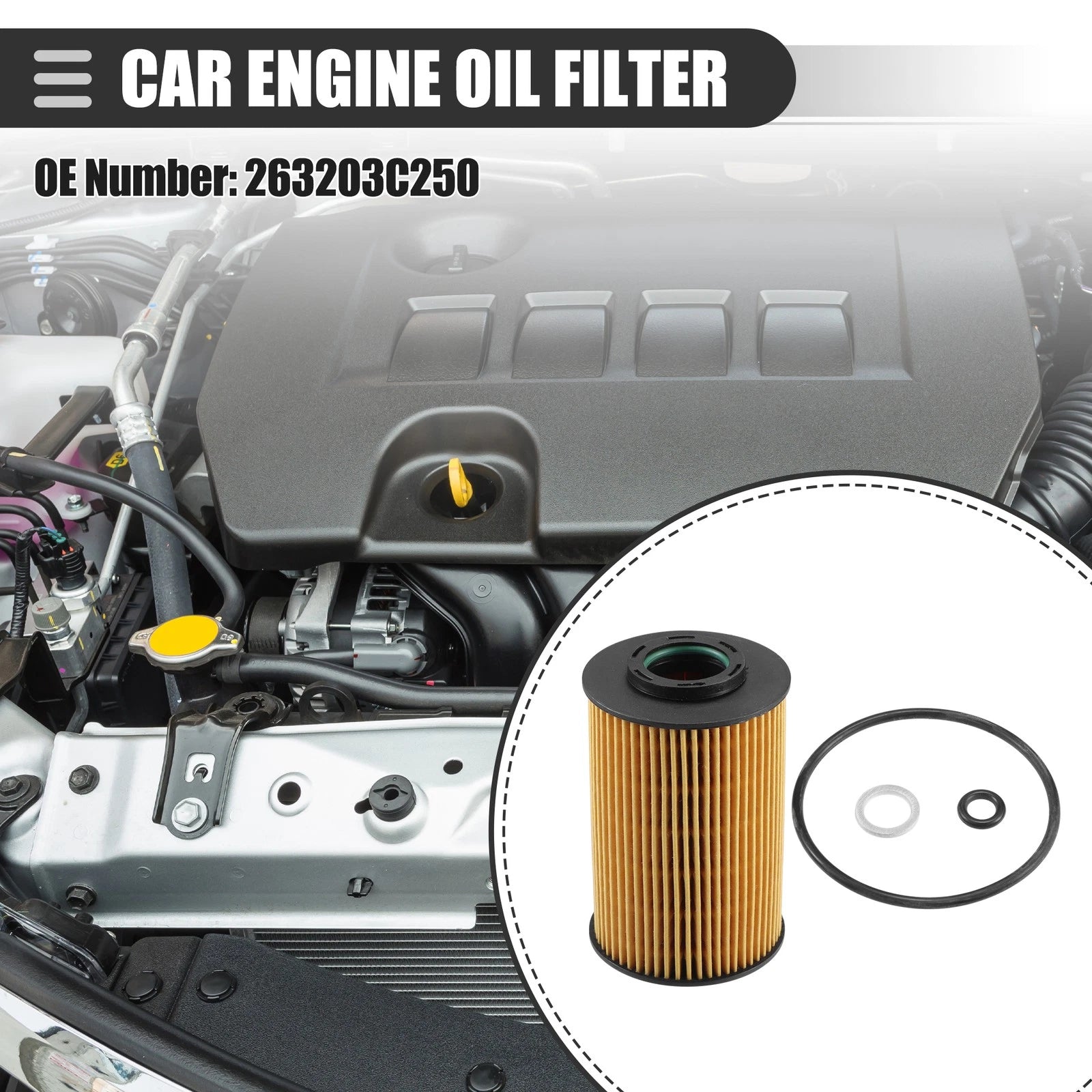 Set of 1 Engine Oil Filters for Kia Sedona (2008–2010) No. 263203C250
