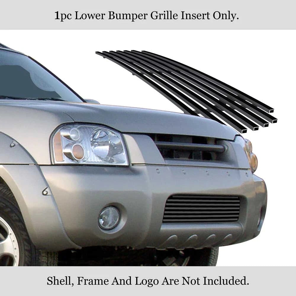 Lower Bumper Grille for Nissan Frontier (2001-2004) Stainless Black