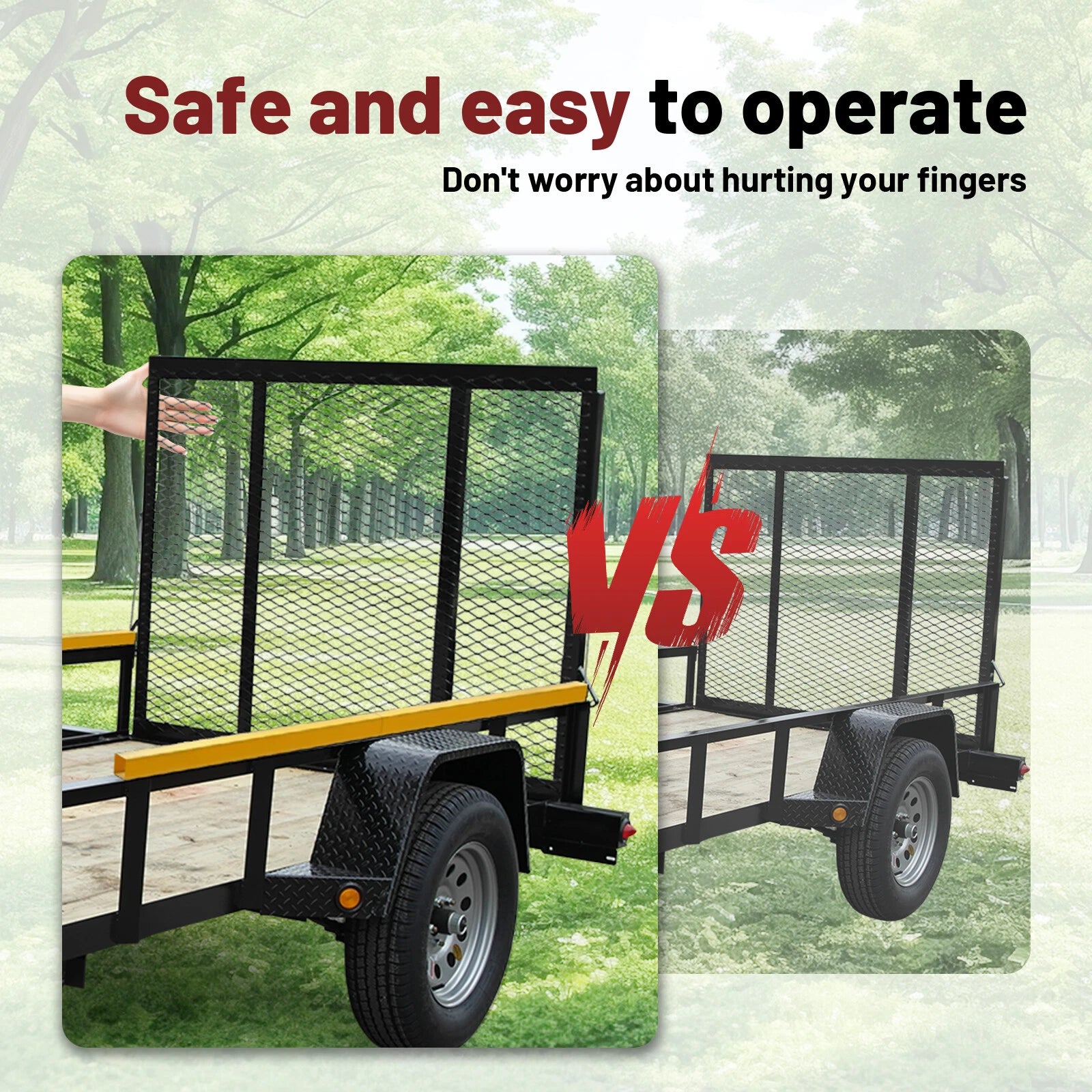 2 Sided Tailgate Ramp Lift Assist System for Utility Trailer (350 lbs)