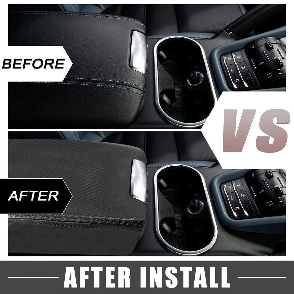 Center Console Armrest Box Cover for Ford F150 (2015–2023) Carbon Fiber