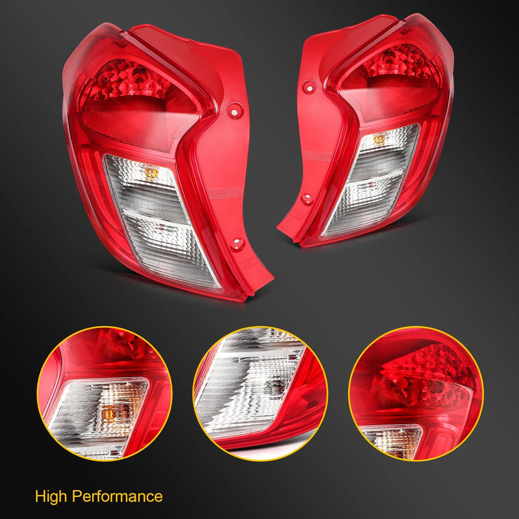 Set of 2 Tail Lights Assembly for Chevrolet Spark (2017–2022) Red