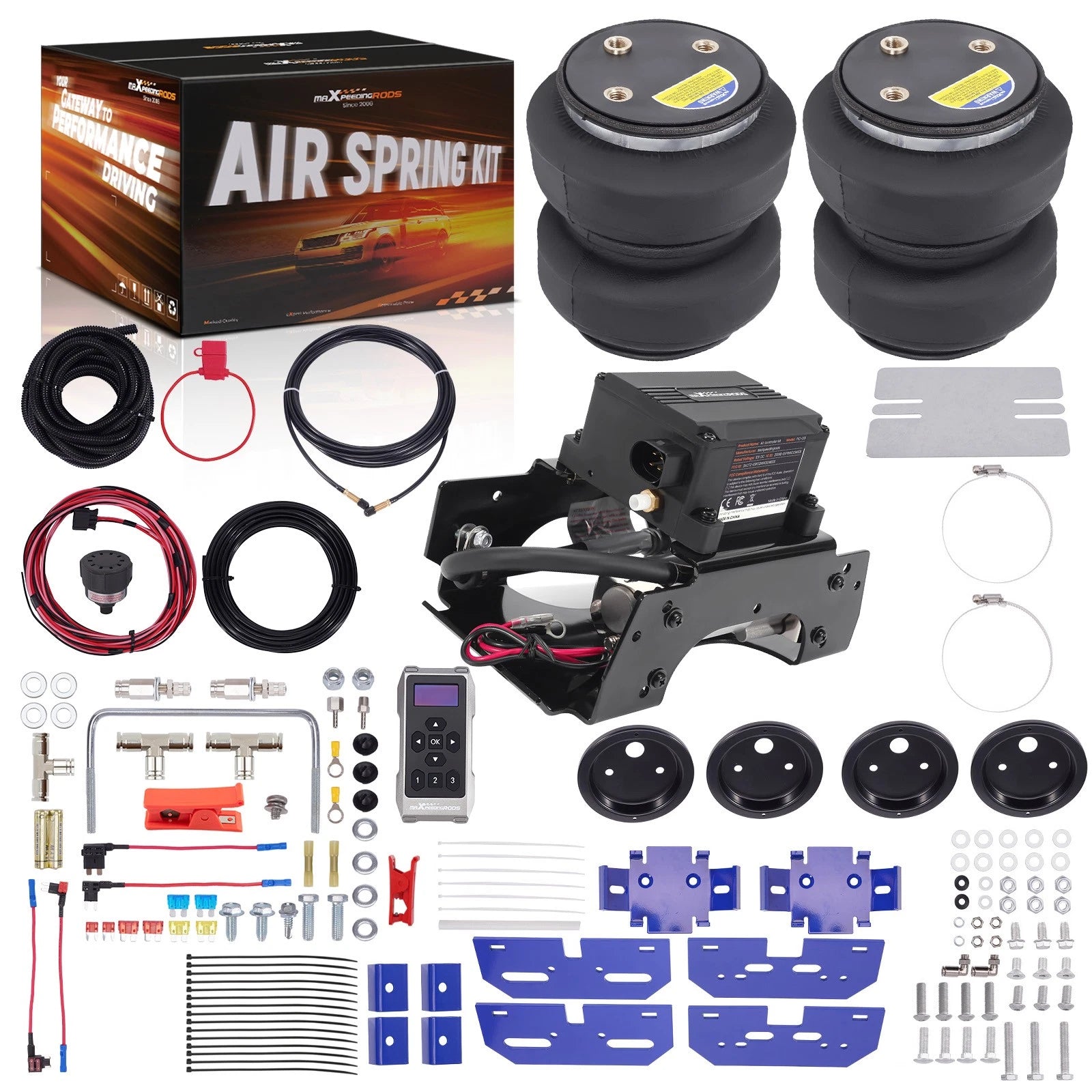 Air Spring Kit + Wireless Air Controller for Dodge Ram 1500 4WD (2002–2008)