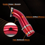 76mm Aluminum Cold Air Intake Induction Pipe Hose Tube - Red
