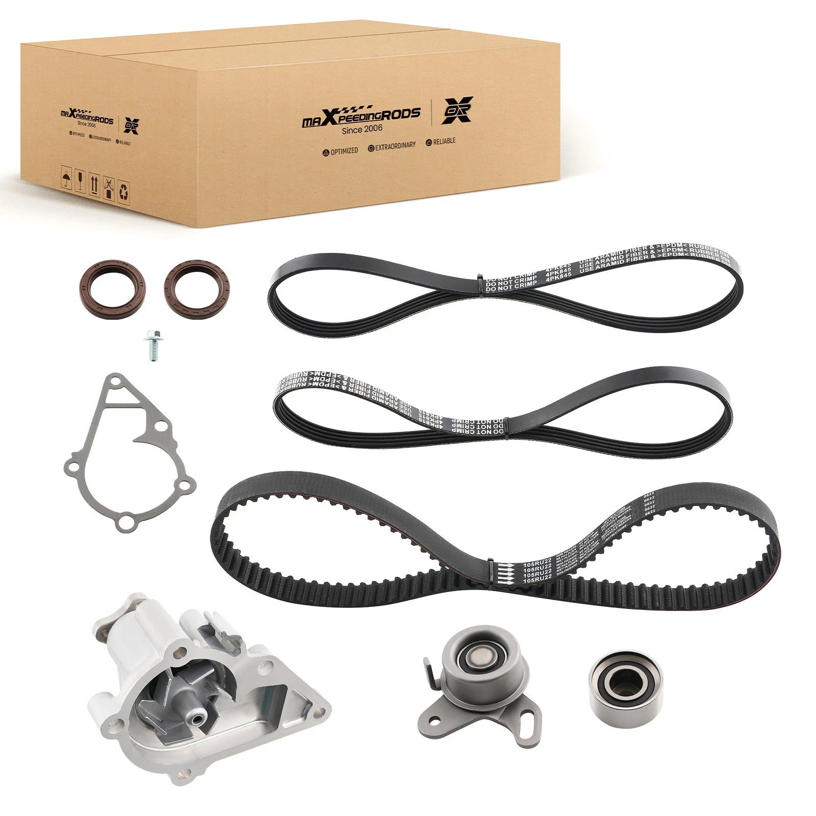 Timing Belt Water Pump Serpentine Belt Kit for Hyundai Accent Kia Rio (2001–2011)