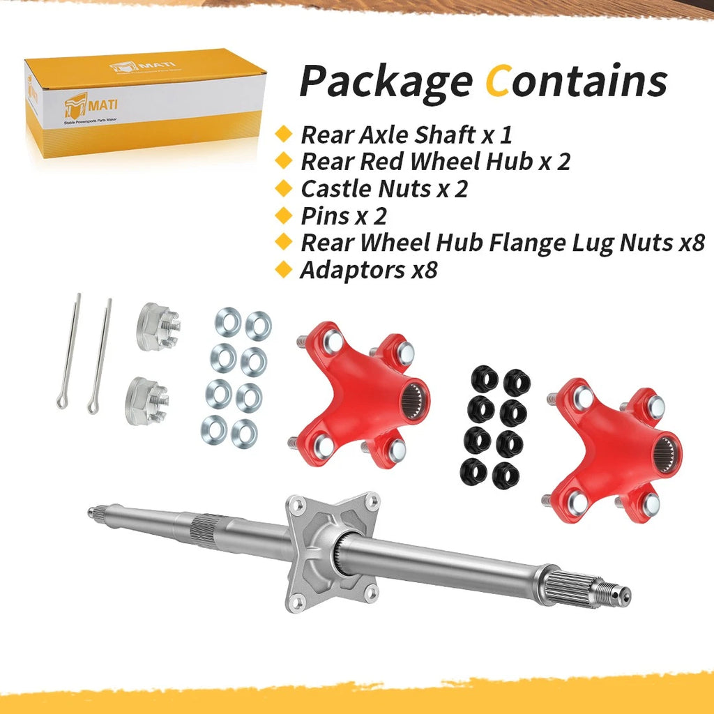 Rear Axle Shaft w/Red Wheel Hubs for Honda TRX400X TRX400EX (2004–2009) 42310-HP1-000