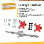 Rear Axle Shaft w/Red Wheel Hubs for Honda TRX400X TRX400EX (2004–2009) 42310-HP1-000