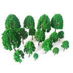 Set of 32 Mixed Model Trees for Railroad Train Diorama Landscape