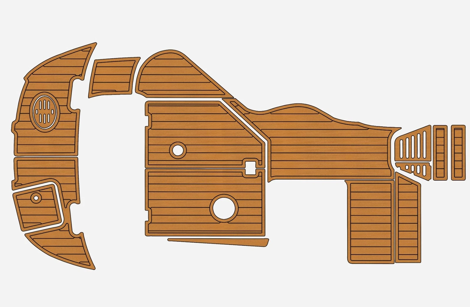 Anti-slip Mat for Monterey 250 Sport Cruiser (2003–2005) - Custom EVA Faux Teak