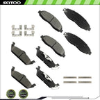 8PCS Semi-Metallic Brake Pads for Dodge Dakota (2003–2004) 962 963