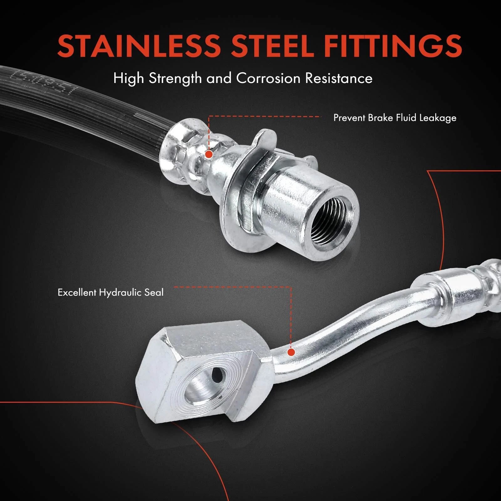 Rear Right Outer Brake Hydraulic Hose for Chevy Suburban 2500 (2008–2013)