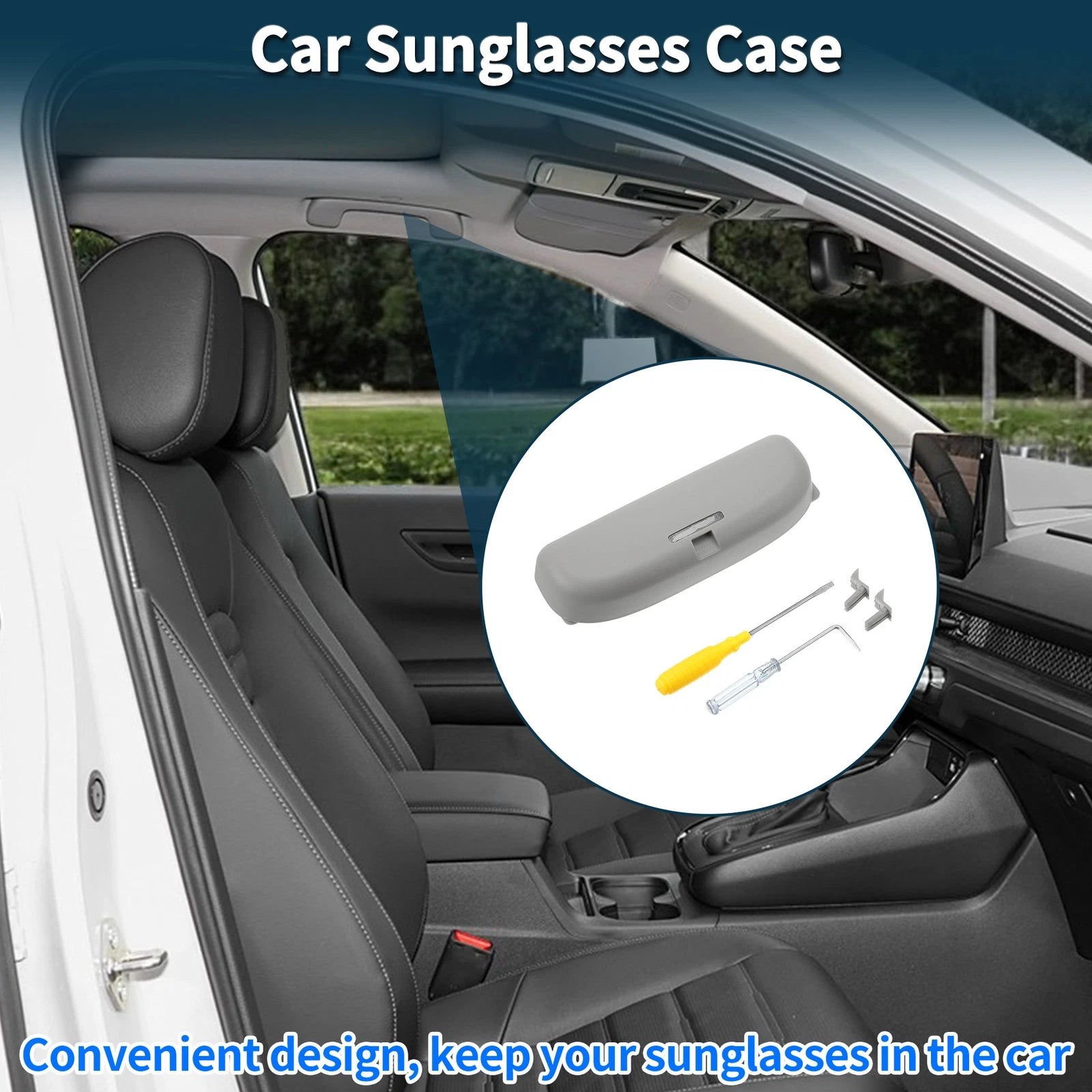 Sunglasses Case for Toyota RAV4 (2019–2023) Eyeglasses Holder ABS Grey