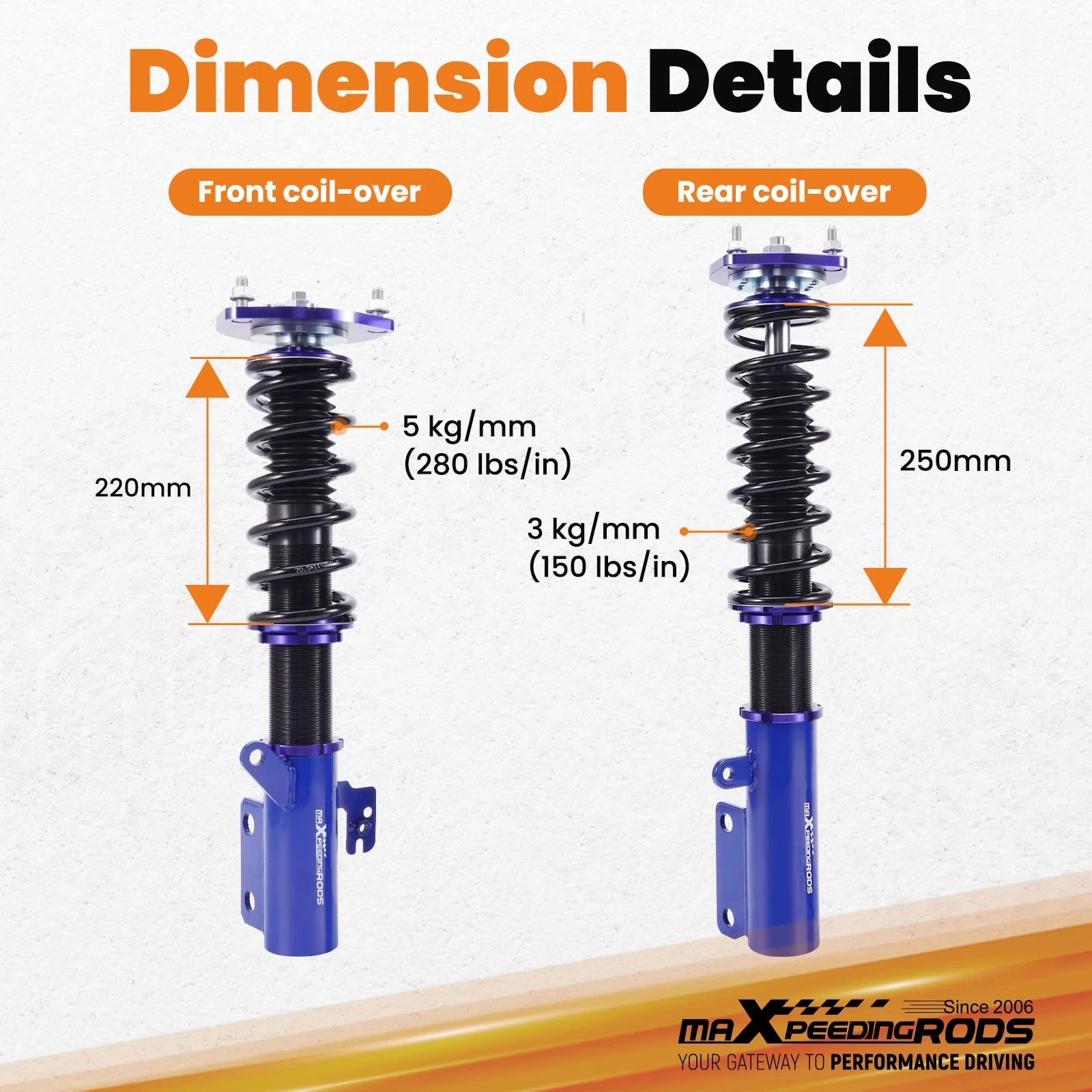 Adjustable Coilovers Suspension Kit for Toyota Camry (2007-2011)