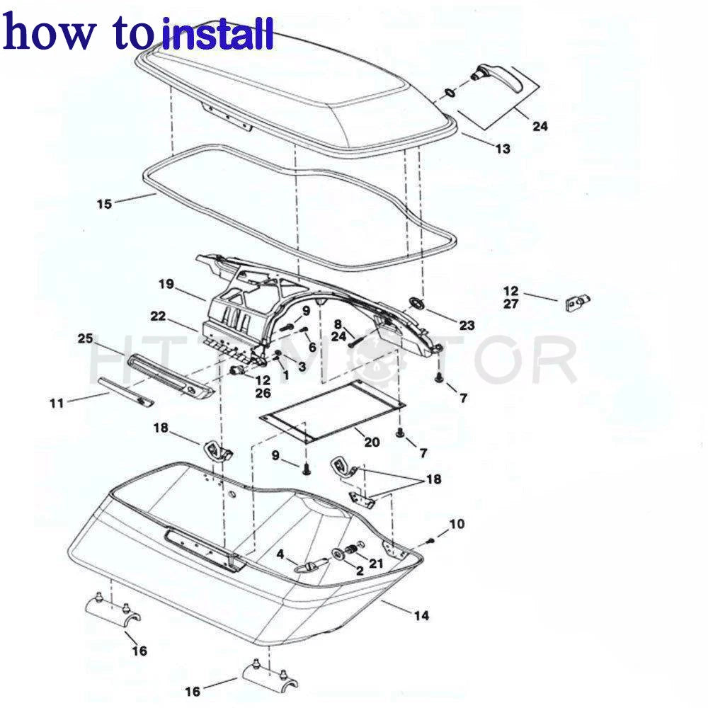 5" Stretched Saddlebags with Lid Latch Key for Harley Touring FLT (2014–2020)
