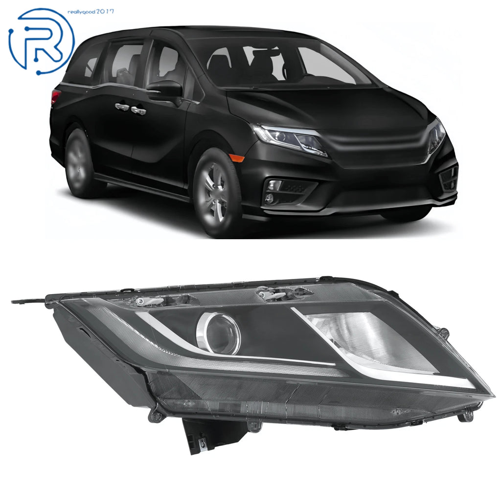 Passenger Side Headlight for Honda Odyssey (2018–2019) w/ LED DRL Black