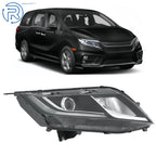 Passenger Side Headlight for Honda Odyssey (2018–2019) w/ LED DRL Black