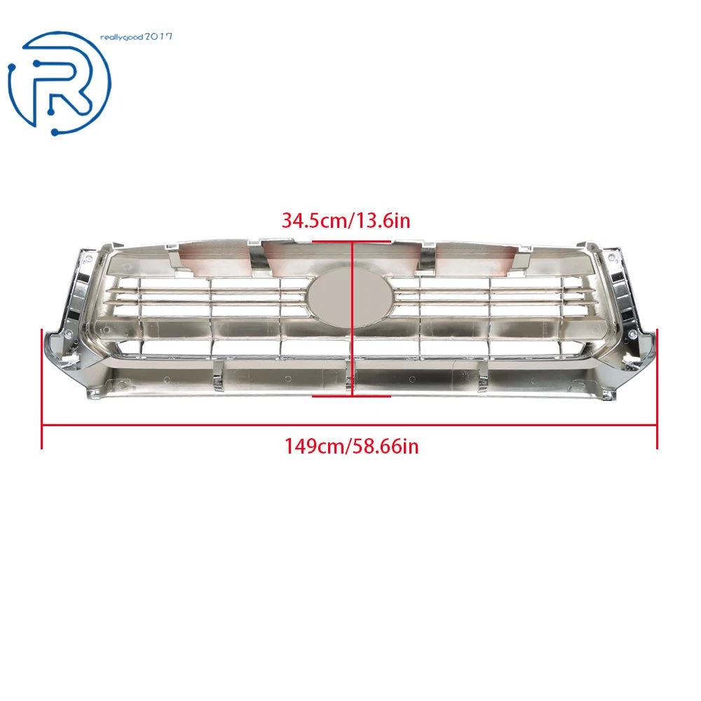 Center Mesh Front Grille for Toyota Tundra (2014-2021) Chrome Plastic