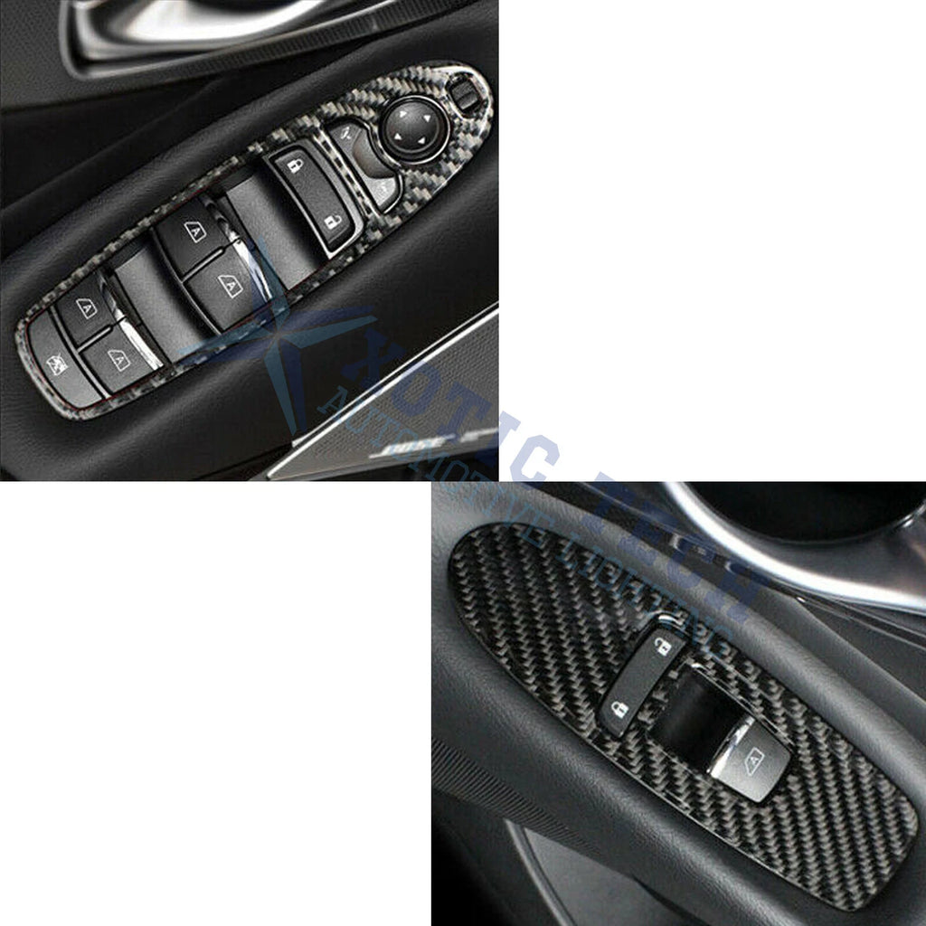 Genuine Carbon Fiber Car Window Switch Panel Cover for Infiniti Q50 (2014-2024)
