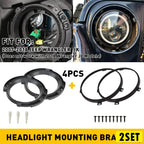 Set of 2 Headlight Bracket Rings for Jeep Wrangler JK (2007–2018)