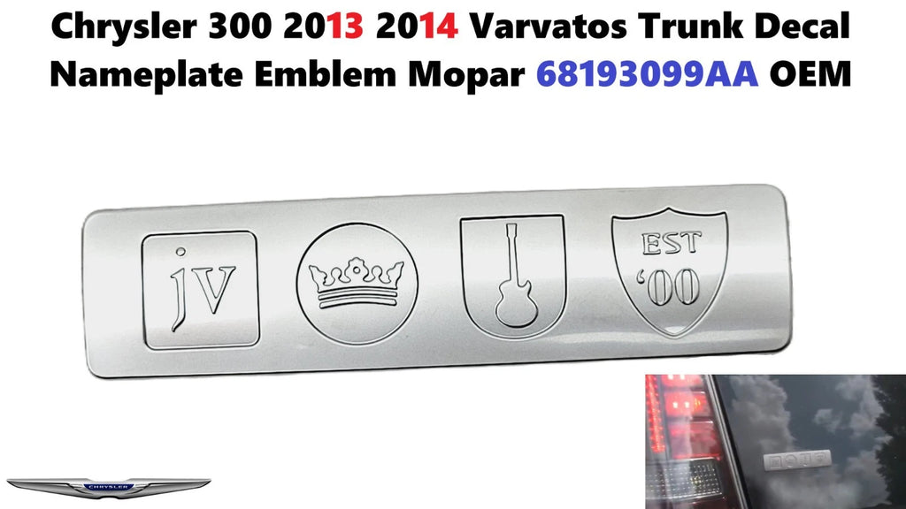 Trunk Decal Nameplate Emblem for Chrysler 300 (2013–2014) Mopar 68193099AA