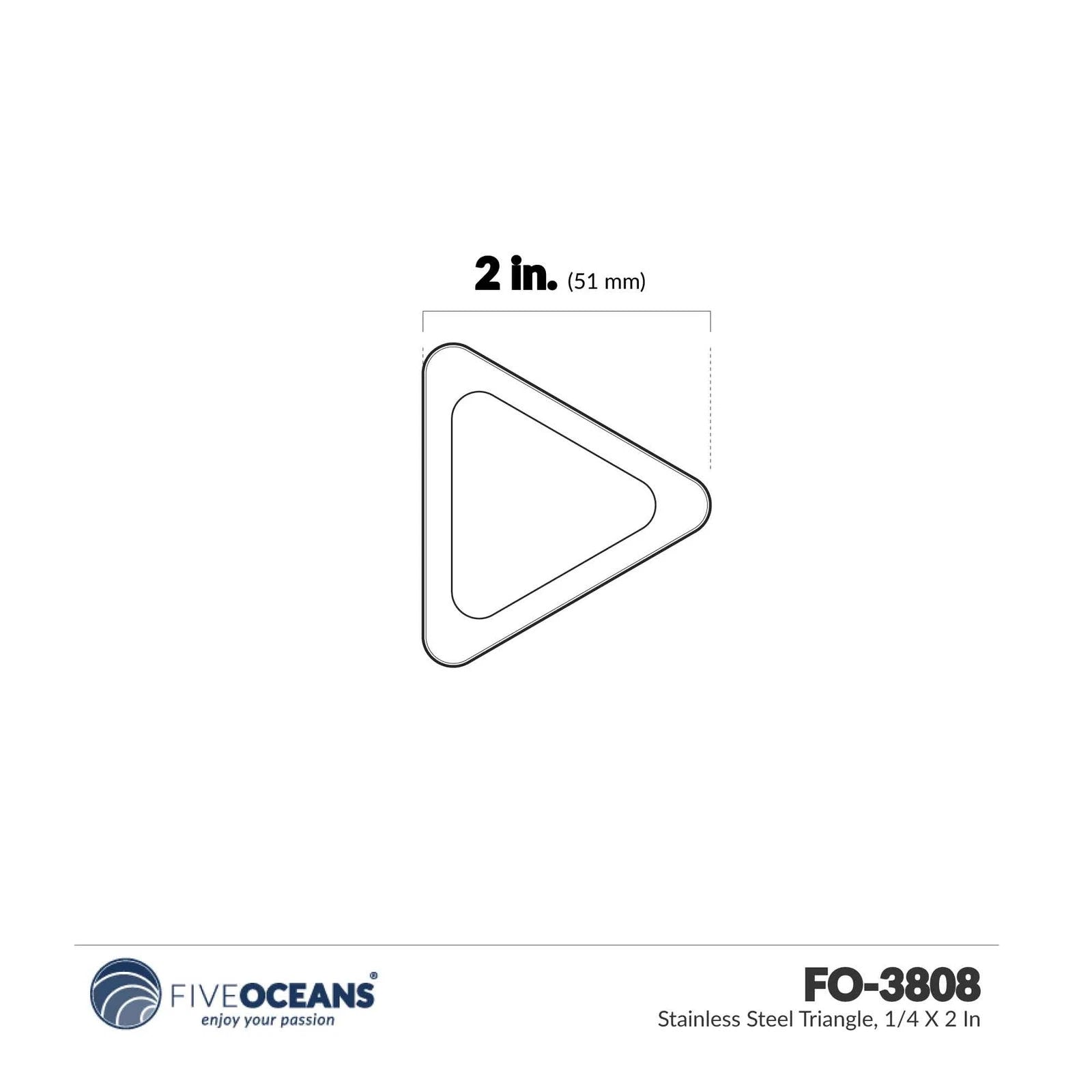 Set of 4 Stainless Steel Triangles for Five Oceans FO3808-M4 (1/4 x 2 inches)