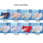 Set of 4 Floral Mesh Seamless Briefs Panties for Women