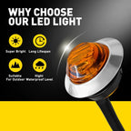 20X Amber LED Strobe Marker Lights for Emergency Hazard Warning