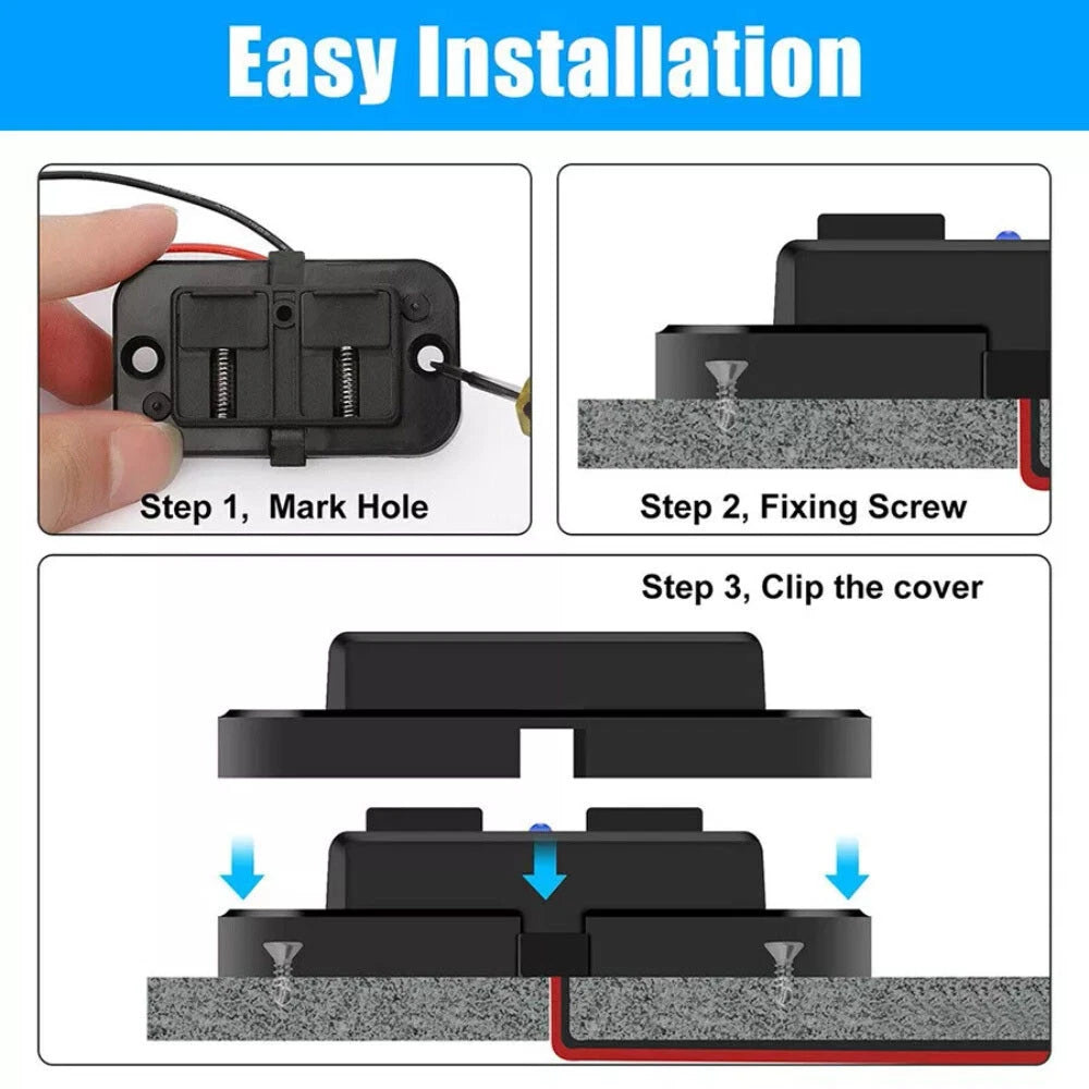 Dual USB Fast Charger Socket for Car Boat (12V-24V)