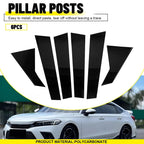 6Pcs B-Pillar Posts Cover Trim for Honda Civic (2022–2025)