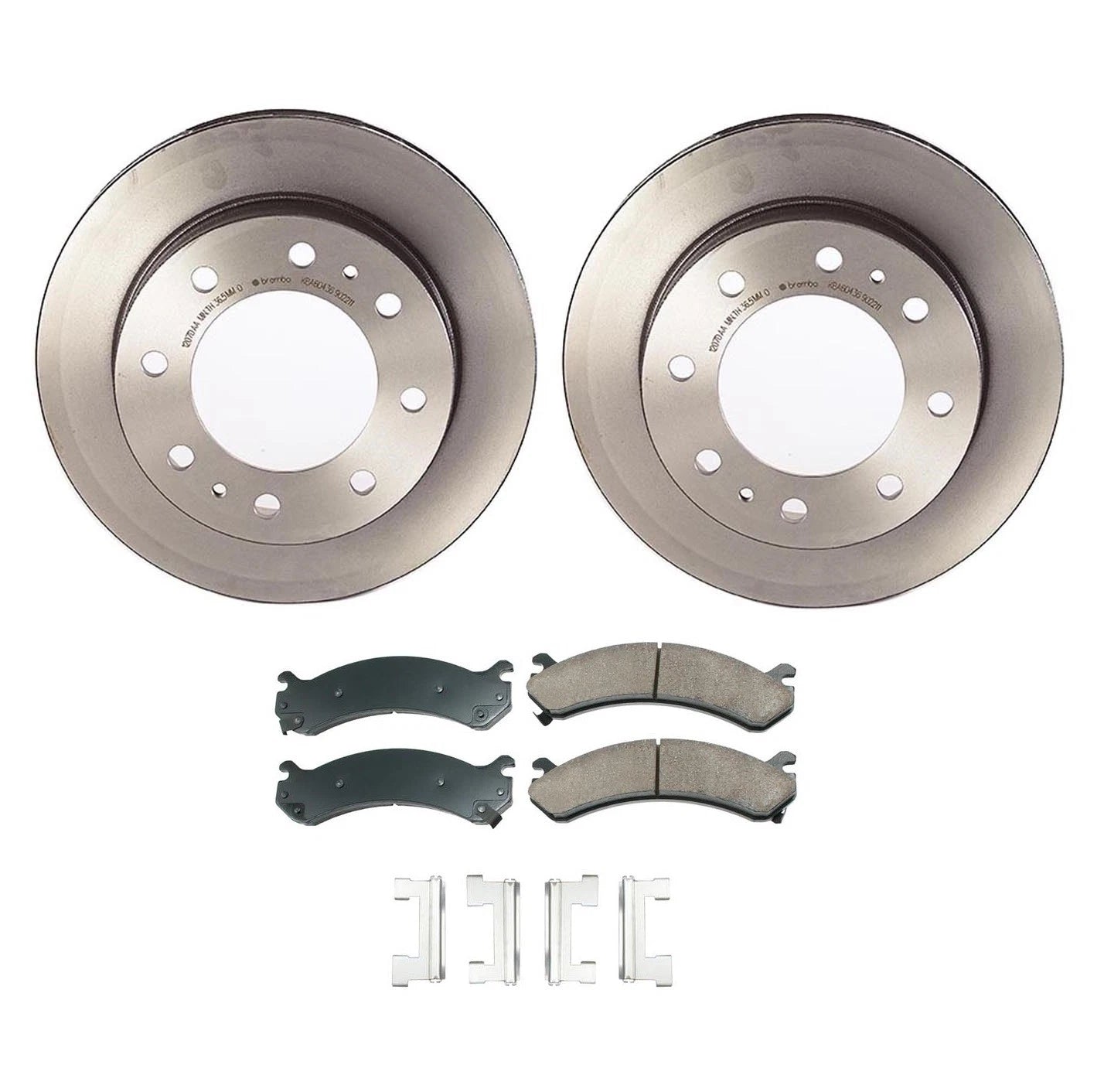 Front Brake Kit Set of 4 ProACT Pads Disc Rotors for Cadillac Chevy GMC Hummer