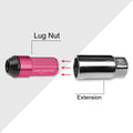 Set of 20 JDM M12X1.25 Pink Aluminum Wheel Lug Nuts with Cap & Adapter