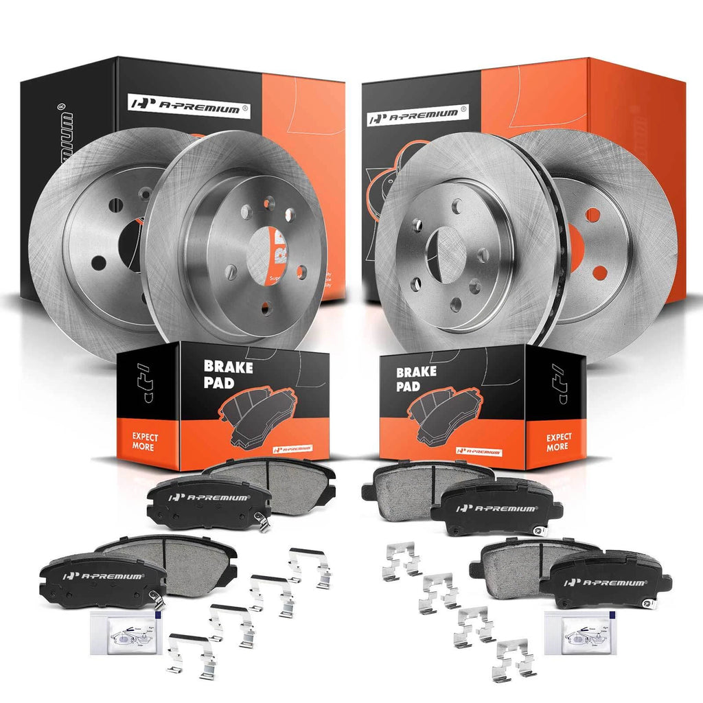 Front & Rear Disc Rotors and Ceramic Pads for Chevy Malibu (2013–2015)