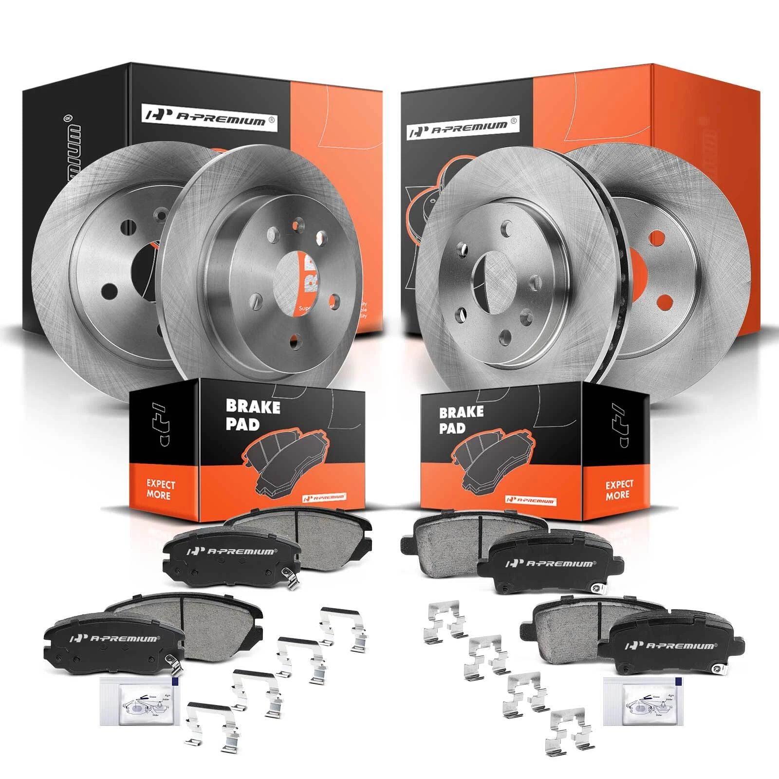 Front & Rear Disc Rotors and Ceramic Pads for Chevy Malibu (2013–2015)