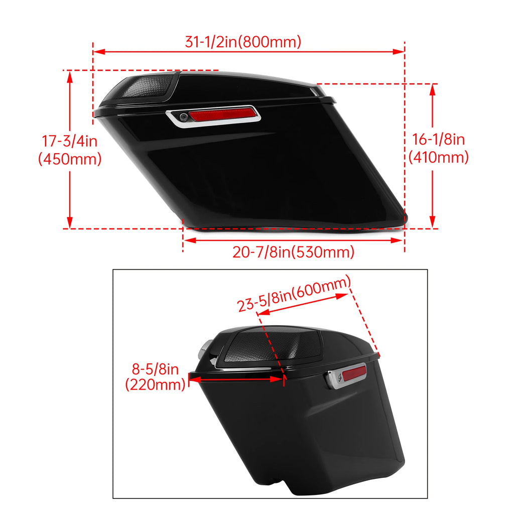 4" Extended Stretched Saddlebags for Harley CVO Road Glide (2014–2024)