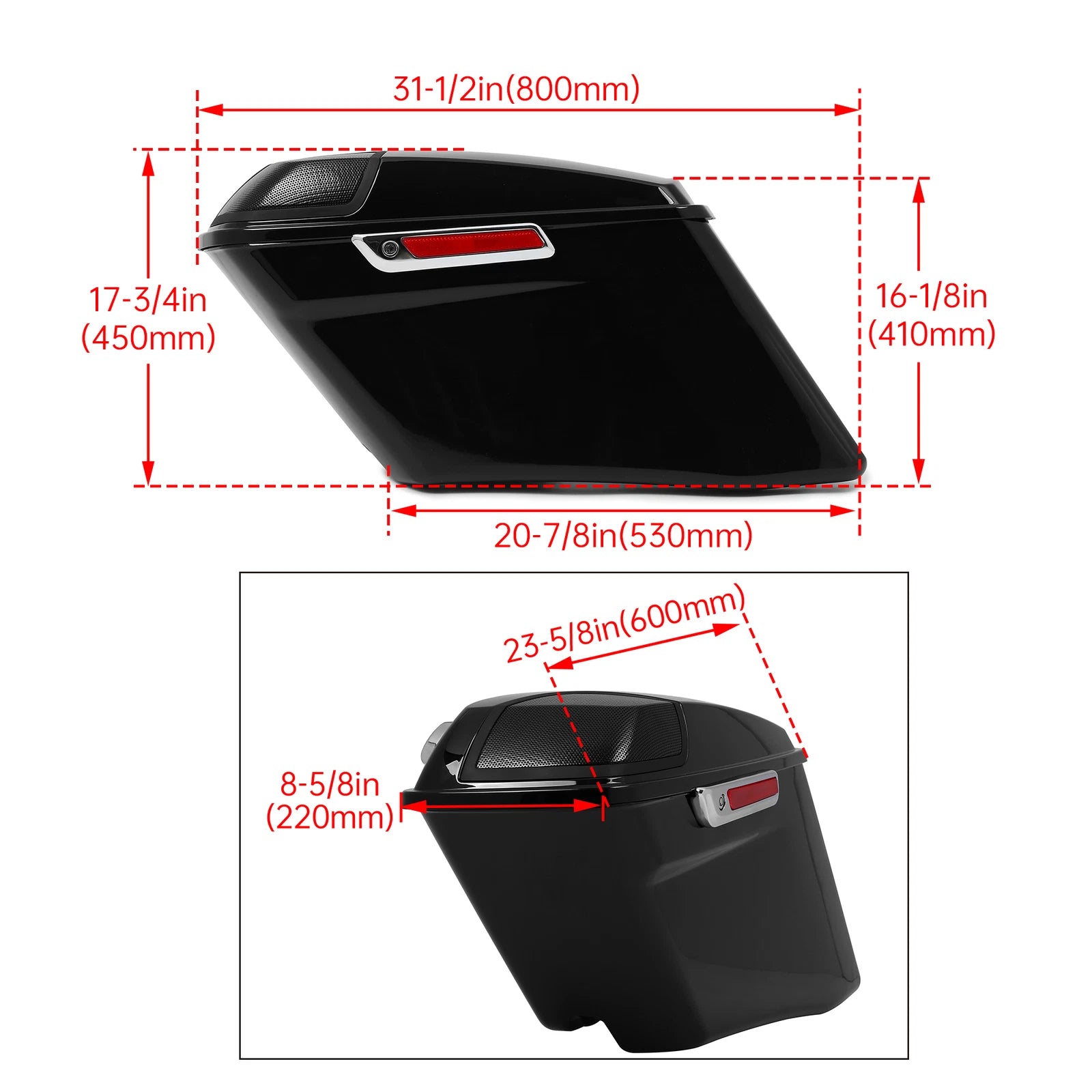 4" Extended Stretched Saddlebags for Harley CVO Road Glide (2014–2024)