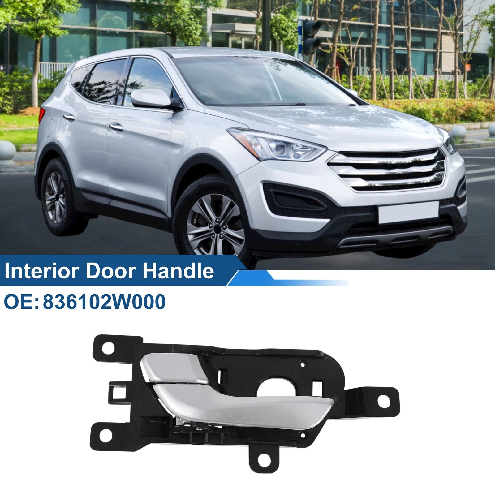 Rear Left Passenger Side Interior Door Handle for Hyundai Santa Fe (2013–2018) No. 836102W000