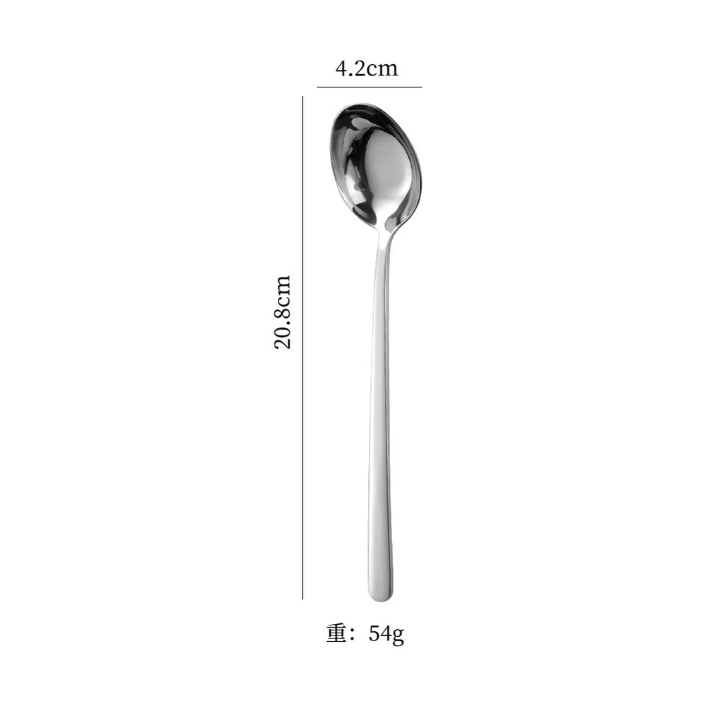 4 Piece Long Handle Spoon Set for Marine Use (316 Stainless Steel)