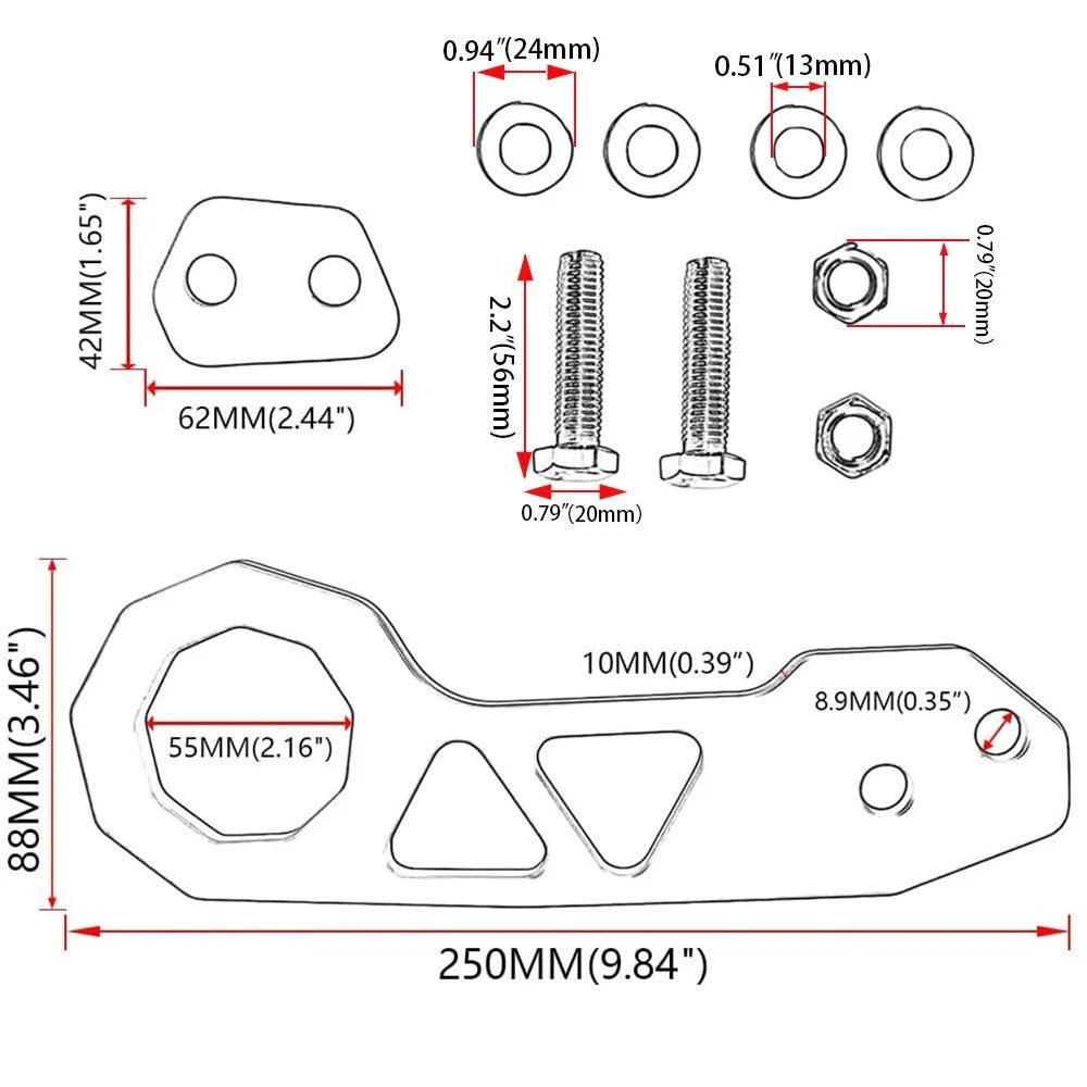 Tow Hook Trailer Ring for Honda Civic (Universal JDM Aluminum)