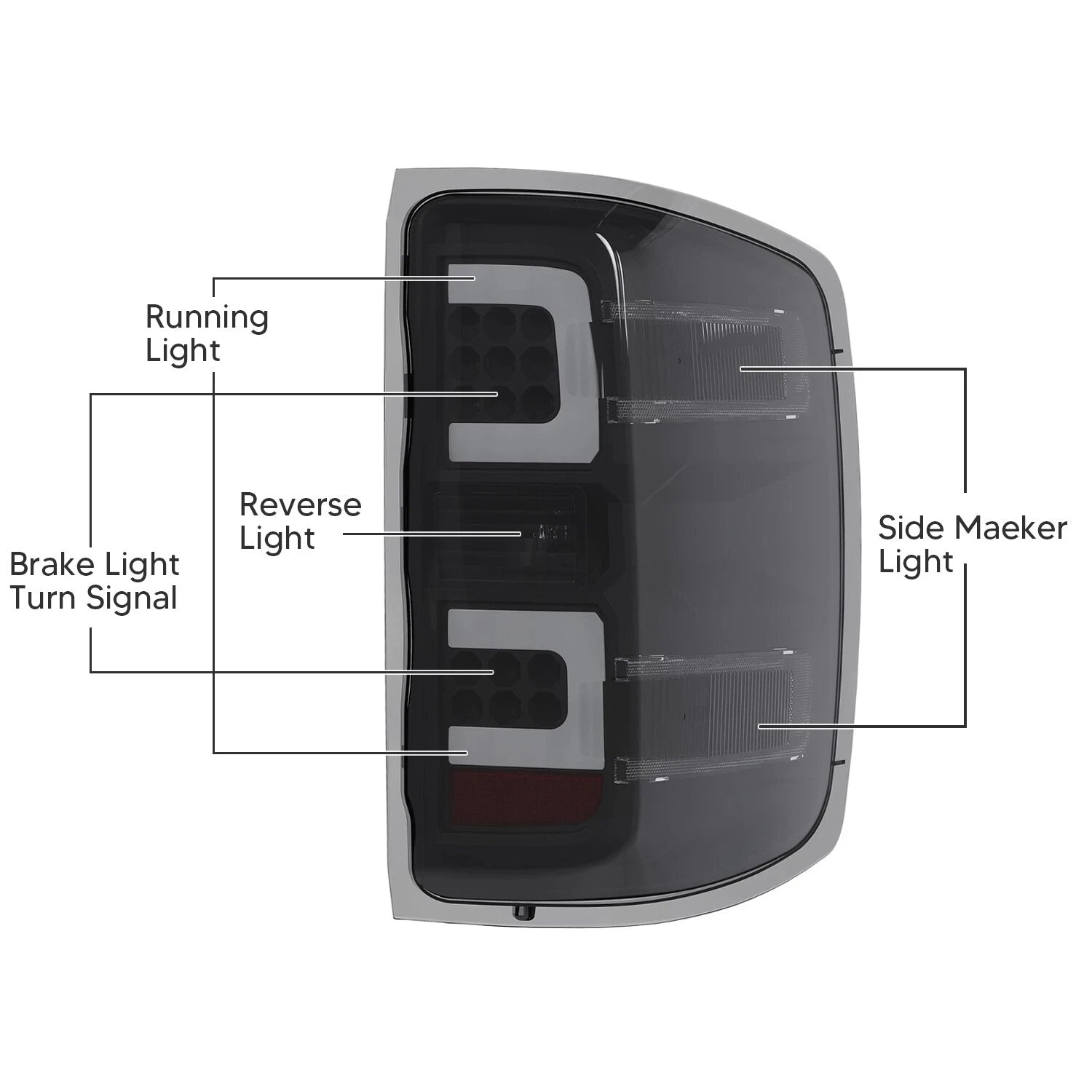 LED Tail Lights for Chevrolet Silverado 1500 2500 3500 HD (2014–2018)