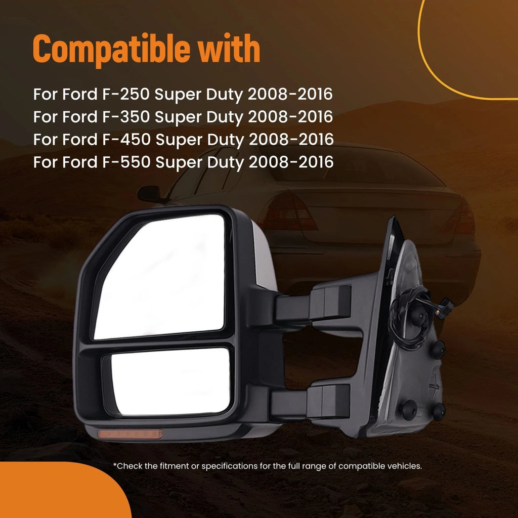 Power Side Mirror for Ford F-350/F-450/F-550 Super Duty (2008–2016) Chrome